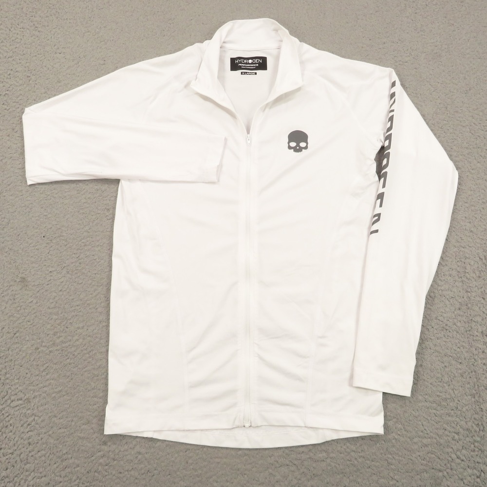 Hydrogen Tennis Top Women XL White Full Zip Compression Long Sleeve Shirt Golf